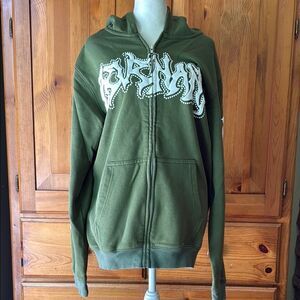 Revenant full zip Green Graphic Hoodie.  Size Medium.